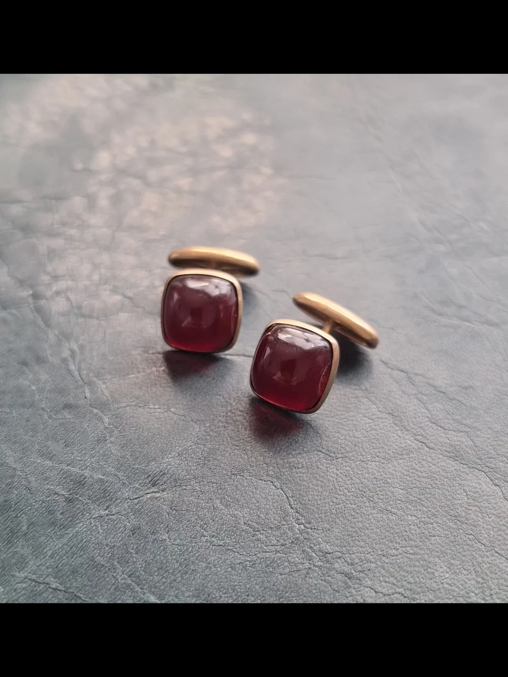 Vintage Red and Gold Men's Cuff Links Cufflinks